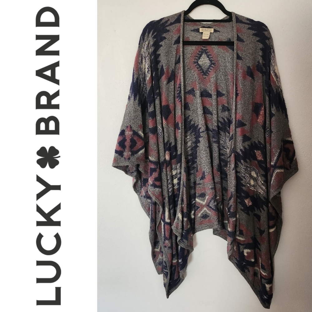 Lucky Brand Geo Print Knit Poncho